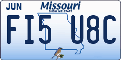 MO license plate FI5U8C