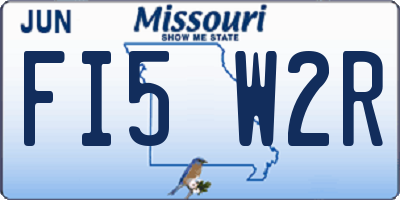 MO license plate FI5W2R