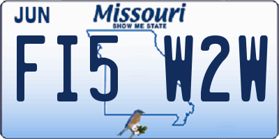 MO license plate FI5W2W