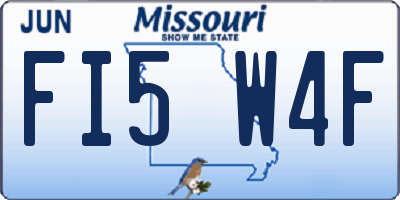 MO license plate FI5W4F