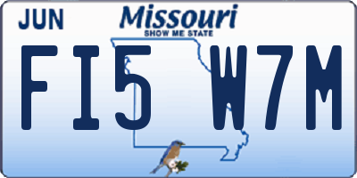 MO license plate FI5W7M