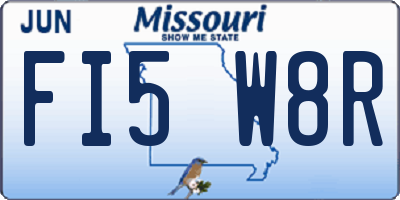 MO license plate FI5W8R