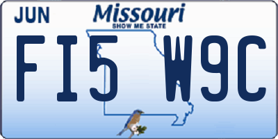 MO license plate FI5W9C