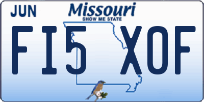 MO license plate FI5X0F