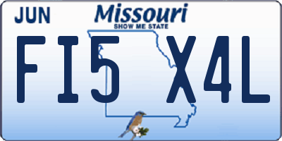 MO license plate FI5X4L