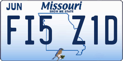 MO license plate FI5Z1D