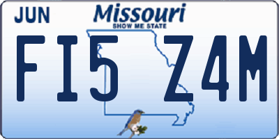 MO license plate FI5Z4M