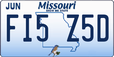 MO license plate FI5Z5D