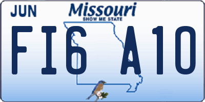 MO license plate FI6A1O