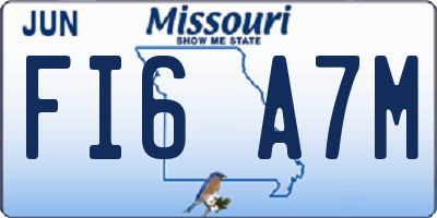 MO license plate FI6A7M