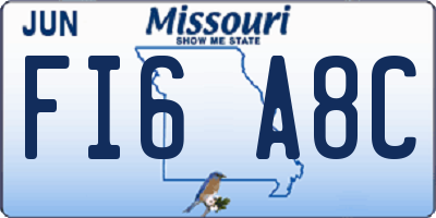 MO license plate FI6A8C