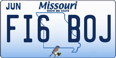 MO license plate FI6B0J
