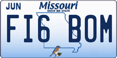 MO license plate FI6B0M