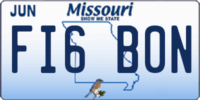 MO license plate FI6B0N
