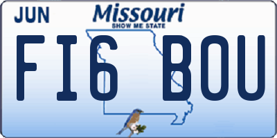 MO license plate FI6B0U