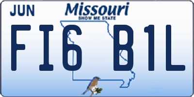 MO license plate FI6B1L