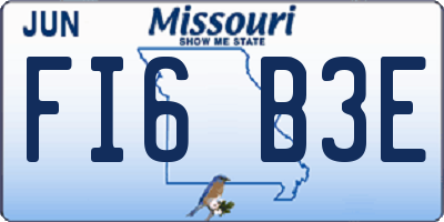 MO license plate FI6B3E