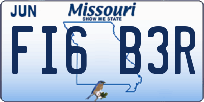 MO license plate FI6B3R