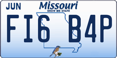 MO license plate FI6B4P