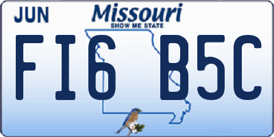 MO license plate FI6B5C