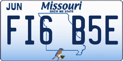 MO license plate FI6B5E