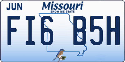 MO license plate FI6B5H
