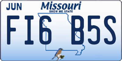 MO license plate FI6B5S