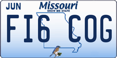MO license plate FI6C0G