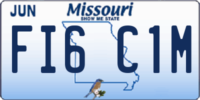 MO license plate FI6C1M