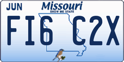 MO license plate FI6C2X