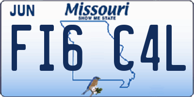 MO license plate FI6C4L