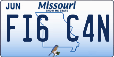 MO license plate FI6C4N