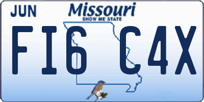 MO license plate FI6C4X