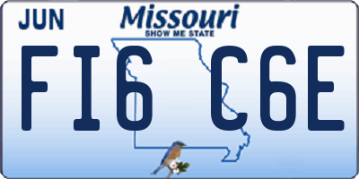 MO license plate FI6C6E