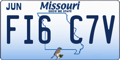 MO license plate FI6C7V