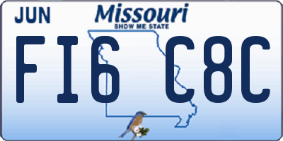 MO license plate FI6C8C