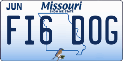 MO license plate FI6D0G