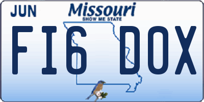 MO license plate FI6D0X
