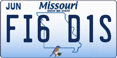 MO license plate FI6D1S