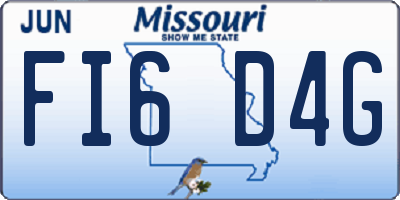 MO license plate FI6D4G