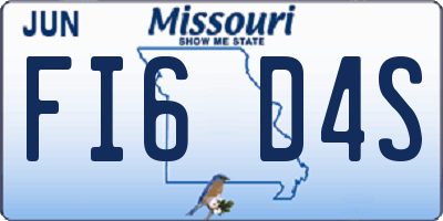 MO license plate FI6D4S