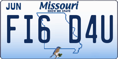 MO license plate FI6D4U