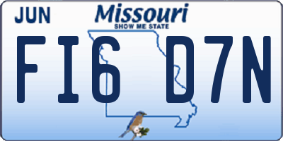 MO license plate FI6D7N