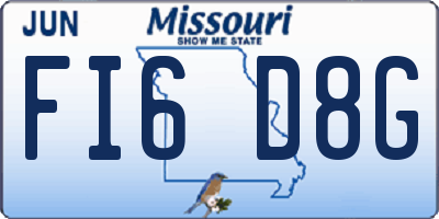 MO license plate FI6D8G
