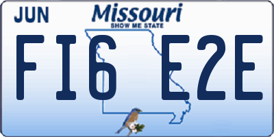 MO license plate FI6E2E