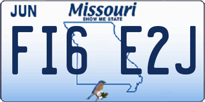 MO license plate FI6E2J