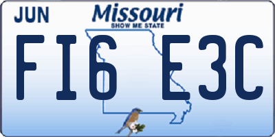 MO license plate FI6E3C