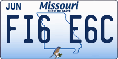 MO license plate FI6E6C