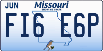 MO license plate FI6E6P