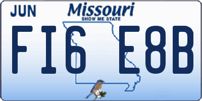 MO license plate FI6E8B